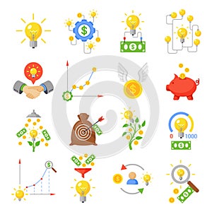 Crowd funding icon set