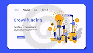 crowd funding landing page template graphic design illustration