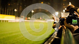 Crowd at horse race course edge cheering, taking photo and prepare for game gabling