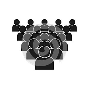 Crowd icon. Group of people. Human figures silhouette. Black vector design.