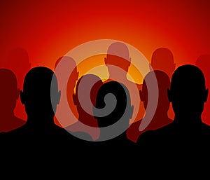 Crowd of Men In The Dark