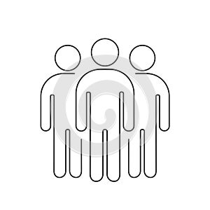 Crowd of people, business team outline icon. Vector