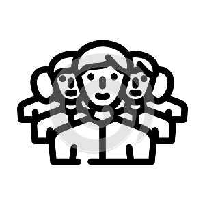 crowd people line icon vector illustration