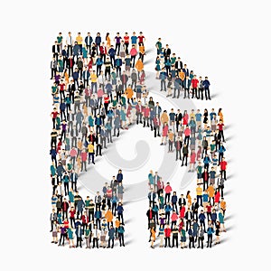 Crowd people shape arrow direction