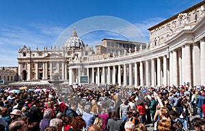 Crowd of people in St. Peters basilica, Vatican