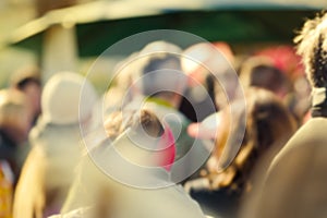 Crowd of People Walking On the Street in Bokeh