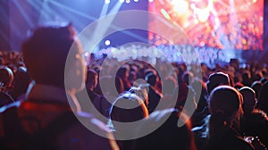 Crowd of People Watching Concert on a Stage