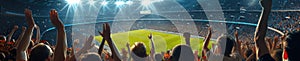 A crowd of people are watching a game in a stadium AIG41