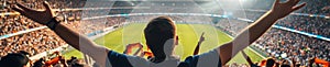 A crowd of people are watching a game in a stadium AIG41