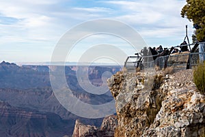 Crowd Of Photographers Gathers For Sunset At Lipan Point