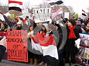 Crowd Protesting Against Hosni Mubarak