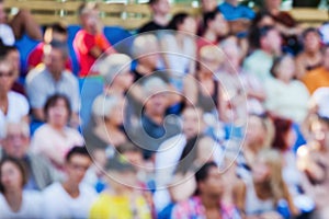 Crowd of spectators out of focus