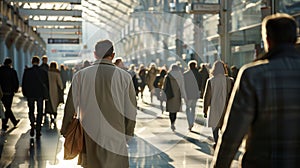 The Crowd in Urban Station. AI generated