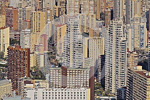 Crowded apartments in Benidorm