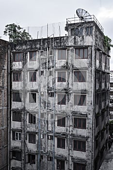 Crowded apartments in Yangon, Myanmar