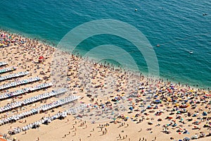 Crowded beach in Nazare