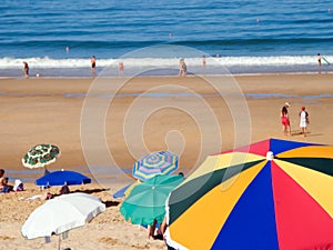 Crowded beach at summer