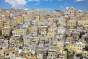 Crowded buildings in the city of Amman