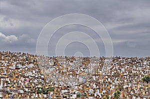 Crowded cemetery in Rabat, Morocco