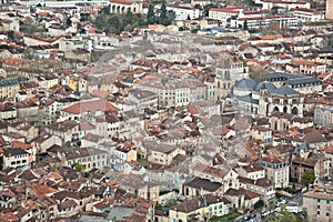 Crowded city centre of Cahors France