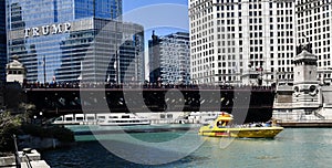 A Crowded DuSable Bridge on Michigan Avenue