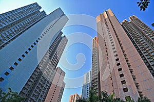 Crowded Hong Kong housing and building