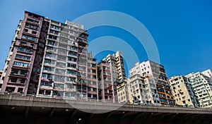 Crowded and old asian housing