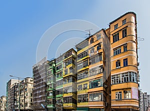 Crowded and old asian housing