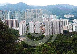 Crowded Residential Buildings in Hong Kong China
