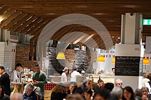 Crowded restaurant interior