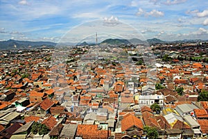 Crowded slum area in Jakarta