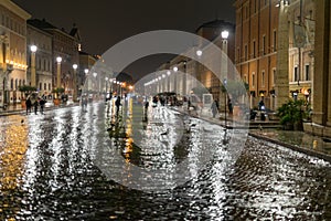 Crowded Street in Front of St. Peter`s Square for the Holidays, Italy