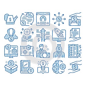 Crowdfunding Business icon hand drawn illustration