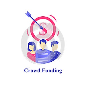 Crowdfunding concept, fund raising campaign, charity event, nonprofit program