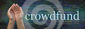Crowdfunding concept tag word cloud banner