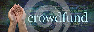 Crowdfunding concept tag word cloud banner photo