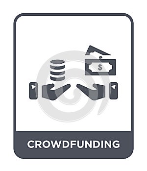 crowdfunding icon in trendy design style. crowdfunding icon isolated on white background. crowdfunding vector icon simple and