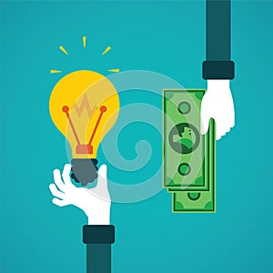 Crowdfunding or idea for money vector concept in flat style photo