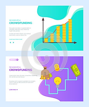 Crowdfunding Infochart Graphic with Money Web