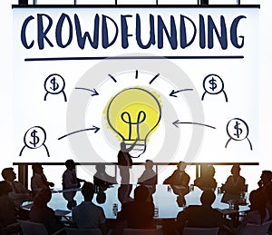 Crowdfunding Money Business Bulb Graphic Concept