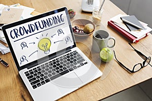 Crowdfunding Money Business Bulb Graphic Concept photo