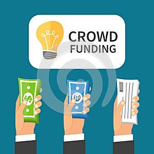 Crowdfunding process. Investing to startup
