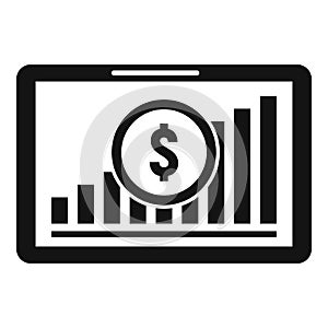 Crowdfunding tablet icon, simple style