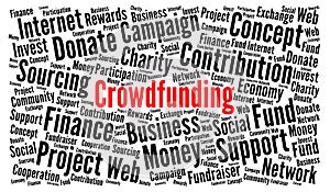 Crowdfunding word cloud concept