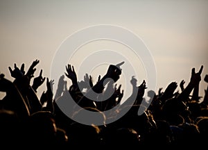 Crowds Enjoying Themselves At Outdoor Music Festival