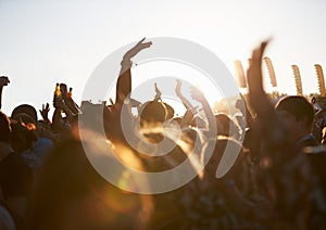 Crowds Enjoying Themselves At Outdoor Music Festival