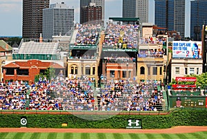 Crowds gather in the bleachers