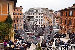 Crowds in Piazza Spagna,Rome