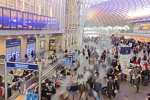 Crowds Of Rail Commuters