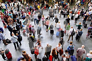 Crowds Of Rail Commuters